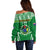 Cook Islands Football Off Shoulder Sweater Go Kuki Airani Polynesian Sporty Style - Wonder Print Shop