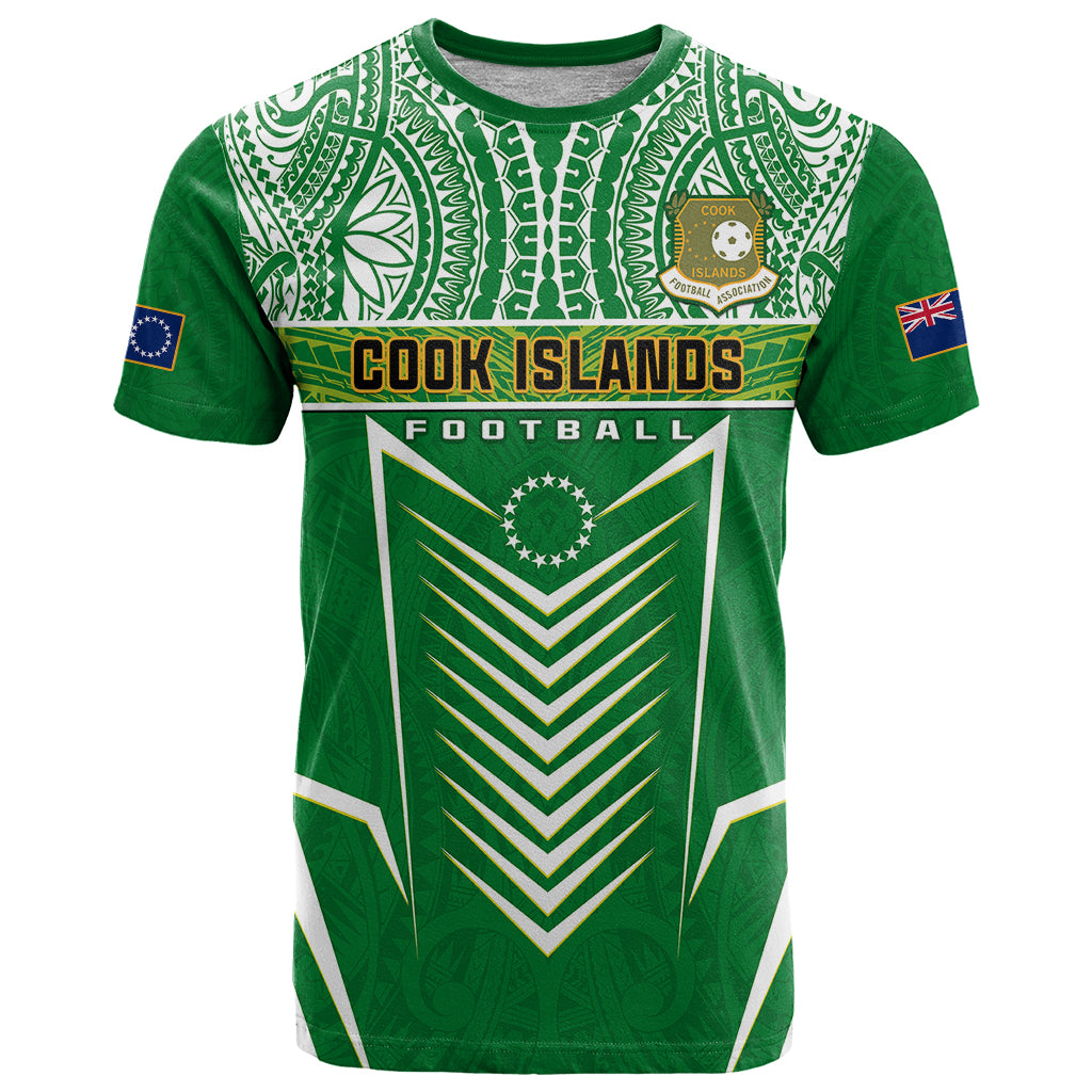 Cook Islands Football T Shirt Go Kuki Airani Polynesian Sporty Style - Wonder Print Shop