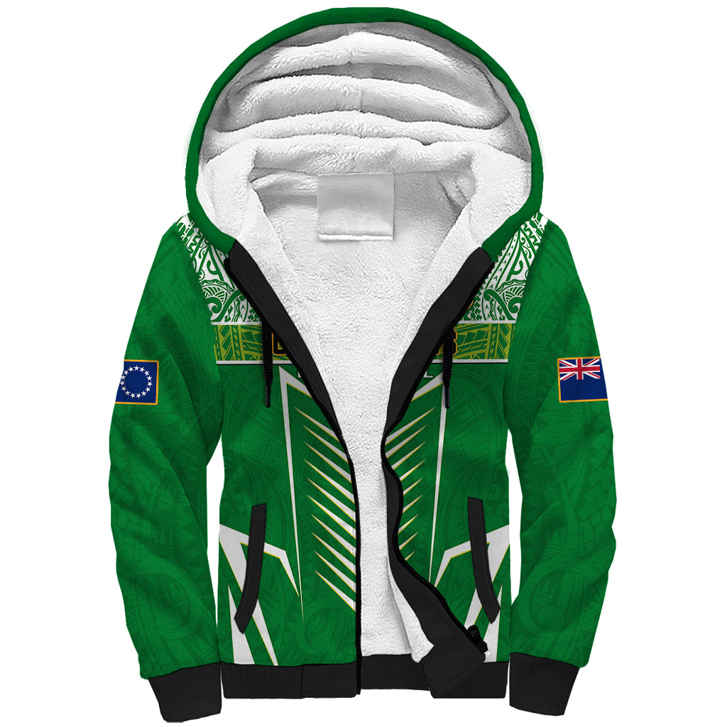 Personalised Cook Islands Football Sherpa Hoodie Go Kuki Airani Polynesian Sporty Style - Wonder Print Shop