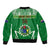 Personalised Cook Islands Football Sleeve Zip Bomber Jacket Go Kuki Airani Polynesian Sporty Style - Wonder Print Shop