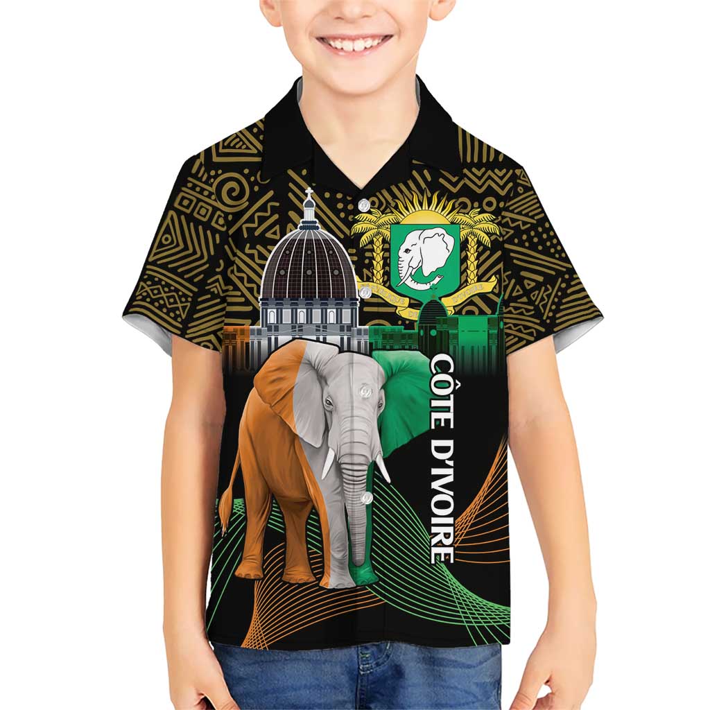 Personalized Cote dIvoire Independence Day Kid Hawaiian Shirt Ivory Coast Elephant African Pattern - Wonder Print Shop