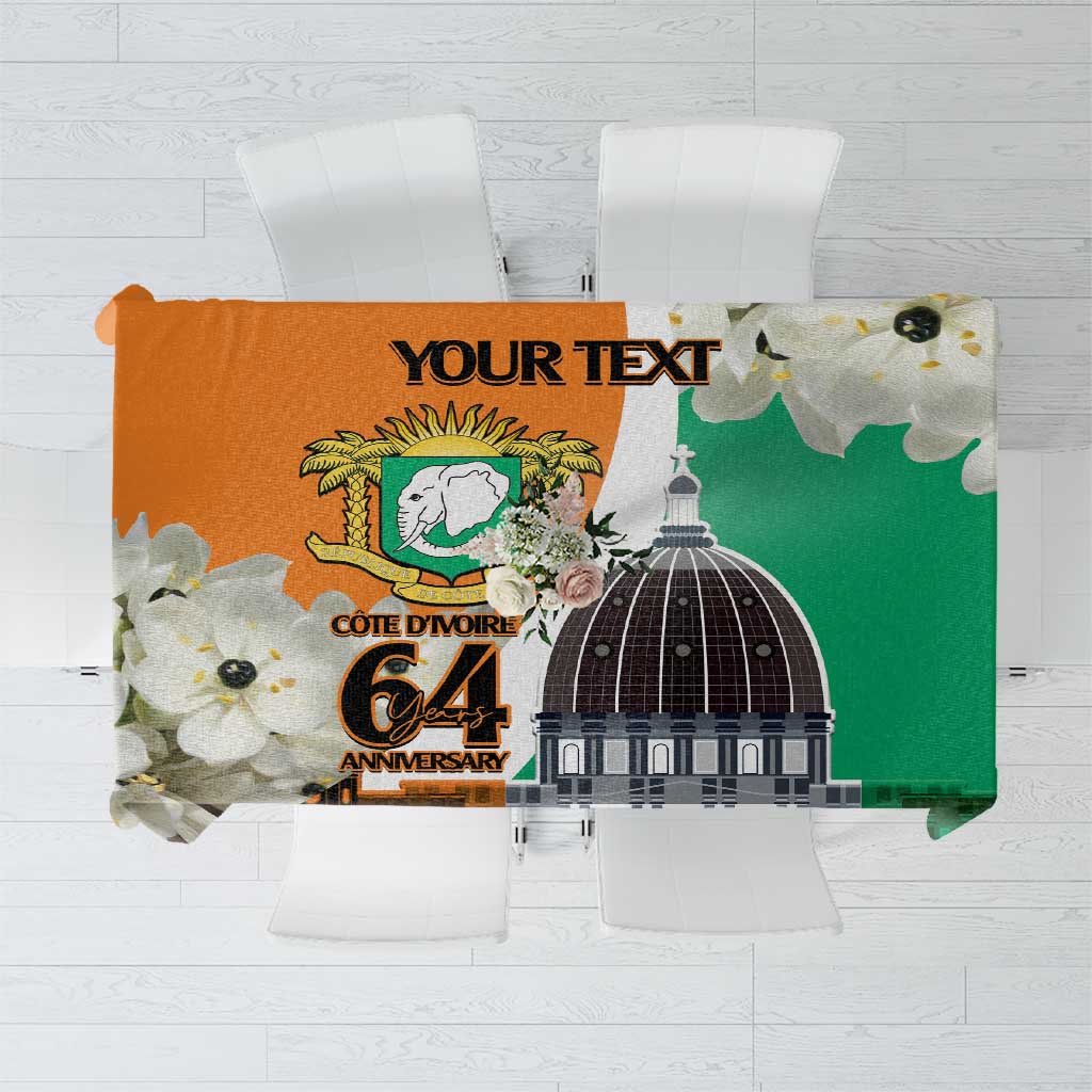 Personalized tablecloth with Your Text and Cote d'Ivoire 64 Anniversary graphic