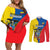 Ecuador Couples Matching Off Shoulder Short Dress and Long Sleeve Button Shirts Ecuadorian Independence Day 10 August Proud - Wonder Print Shop