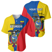 Set of two tri-color Ecuador baseball jerseys: one front crest, one back YOUR TEXT