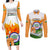 India Couples Matching Long Sleeve Bodycon Dress and Long Sleeve Button Shirts Swatantra Diwas Happy Indian Independence Day - Wonder Print Shop