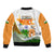 India Sleeve Zip Bomber Jacket Swatantra Diwas Happy Indian Independence Day - Wonder Print Shop