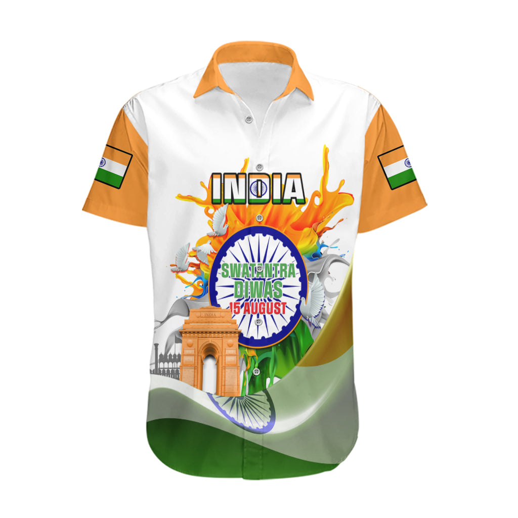 Custom India Hawaiian Shirt Swatantra Diwas Happy Indian Independence Day - Wonder Print Shop