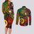 Vanuatu and Australia Couples Matching Long Sleeve Bodycon Dress and Long Sleeve Button Shirts Vanuatuan Polynesian Mix Aussie Aboriginal Art - Wonder Print Shop