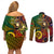 Vanuatu and Australia Couples Matching Off Shoulder Short Dress and Long Sleeve Button Shirts Vanuatuan Polynesian Mix Aussie Aboriginal Art - Wonder Print Shop