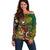 Vanuatu and Australia Off Shoulder Sweater Vanuatuan Polynesian Mix Aussie Aboriginal Art - Wonder Print Shop