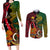 Vanuatu and Papua New Guinea Couples Matching Long Sleeve Bodycon Dress and Long Sleeve Button Shirts Vanuatuan With PNG Polynesian Pattern - Wonder Print Shop