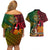 Vanuatu and Papua New Guinea Couples Matching Off Shoulder Short Dress and Hawaiian Shirt Vanuatuan With PNG Polynesian Pattern - Wonder Print Shop