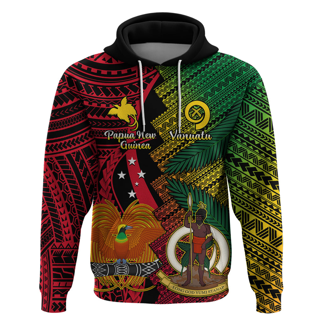 Vanuatu and Papua New Guinea Hoodie Vanuatuan With PNG Polynesian Pattern - Wonder Print Shop