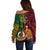 Vanuatu and Papua New Guinea Off Shoulder Sweater Vanuatuan With PNG Polynesian Pattern - Wonder Print Shop