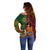 Vanuatu and Papua New Guinea Off Shoulder Sweater Vanuatuan With PNG Polynesian Pattern - Wonder Print Shop