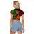 Vanuatu and Papua New Guinea Raglan Cropped T Shirt Vanuatuan With PNG Polynesian Pattern - Wonder Print Shop