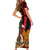 Vanuatu and Papua New Guinea Short Sleeve Bodycon Dress Vanuatuan With PNG Polynesian Pattern - Wonder Print Shop