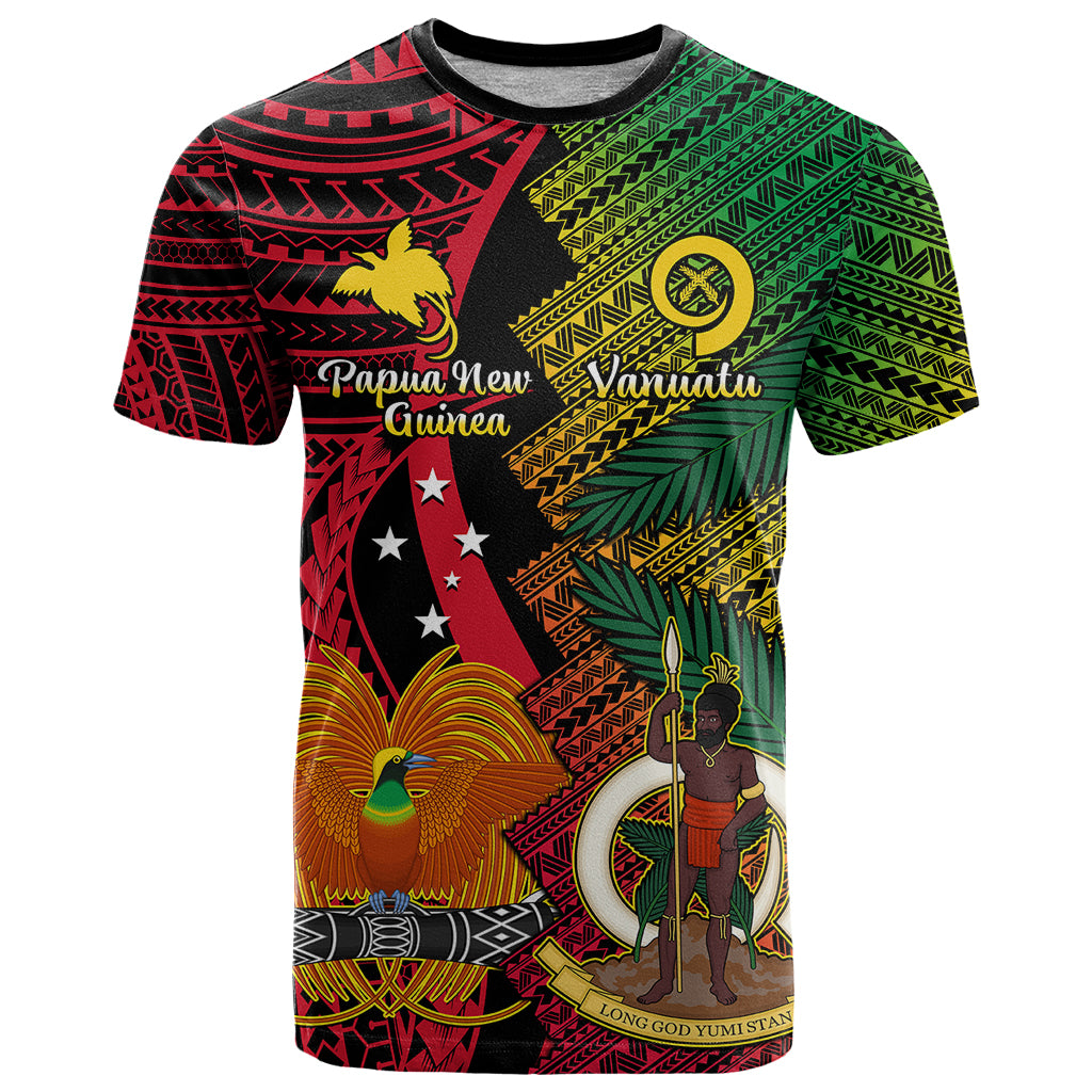 Vanuatu and Papua New Guinea T Shirt Vanuatuan With PNG Polynesian Pattern - Wonder Print Shop