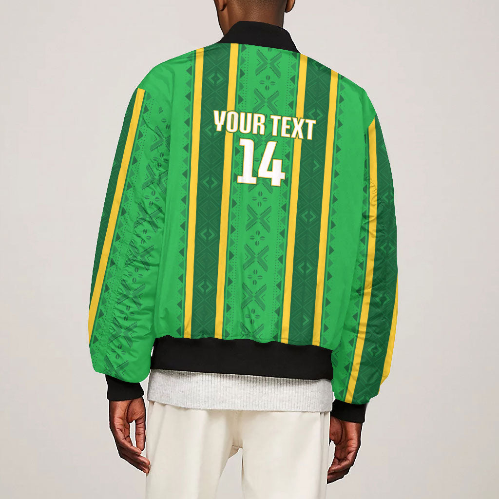 Mali Basketball Custom Bomber Jacket Mud Cloth Bogolan Pattern