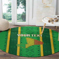 Mali Basketball Custom Round Carpet Mud Cloth Bogolan Pattern
