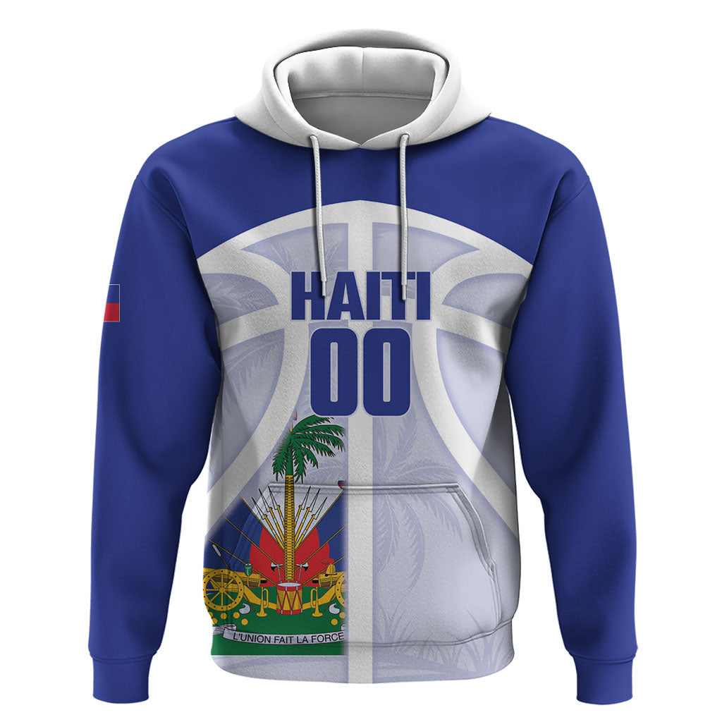 Haiti Basketball Custom Hoodie Ayiti Coat Of Arms White Sporty Style