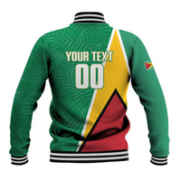 Guyana Basketball Custom Baseball Jacket Tropical Leaves Flag Style