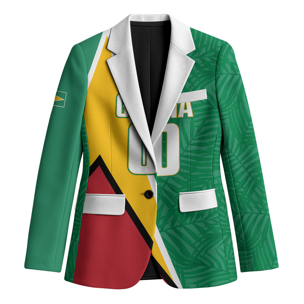 Guyana Basketball Custom Blazer Tropical Leaves Flag Style