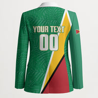 Guyana Basketball Custom Blazer Tropical Leaves Flag Style