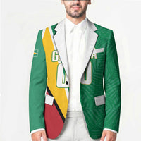 Guyana Basketball Custom Blazer Tropical Leaves Flag Style