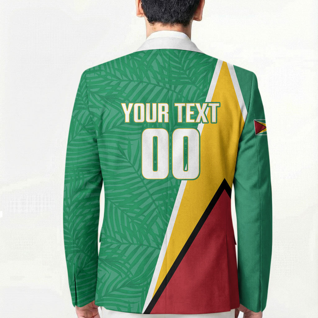 Guyana Basketball Custom Blazer Tropical Leaves Flag Style
