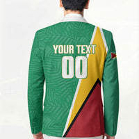 Guyana Basketball Custom Blazer Tropical Leaves Flag Style