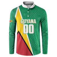 Guyana Basketball Custom Button Sweatshirt Tropical Leaves Flag Style