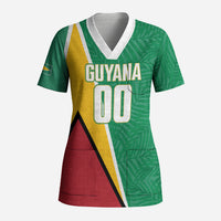 Guyana Basketball Custom Scrub Top Tropical Leaves Flag Style