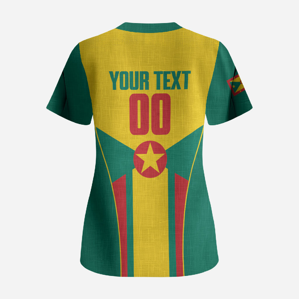 Grenada Basketball Custom Scrub Top Go Island of Spice