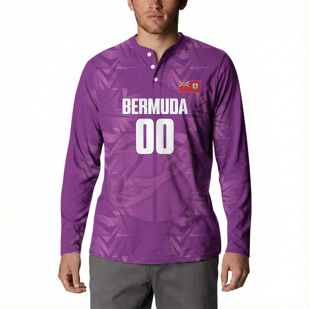 Bermuda Basketball Custom Button Sweatshirt Bermudian Map Sporty Style