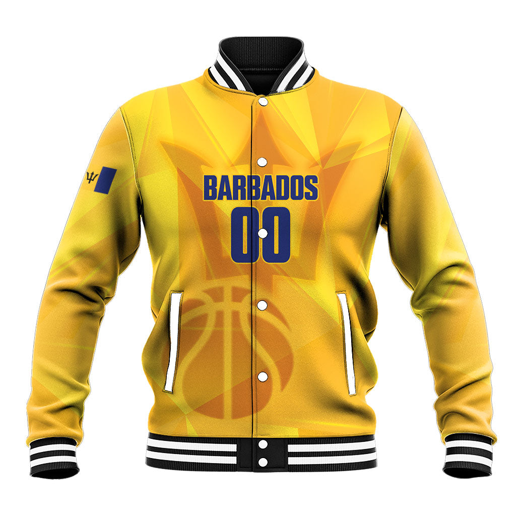 Barbados Basketball Custom Baseball Jacket Barbadian Trident Yellow Version