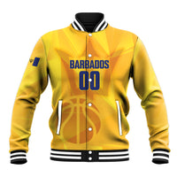 Barbados Basketball Custom Baseball Jacket Barbadian Trident Yellow Version