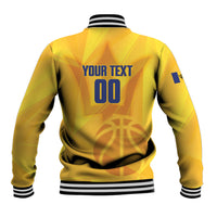 Barbados Basketball Custom Baseball Jacket Barbadian Trident Yellow Version
