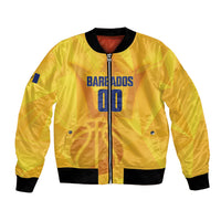 Barbados Basketball Custom Bomber Jacket Barbadian Trident Yellow Version
