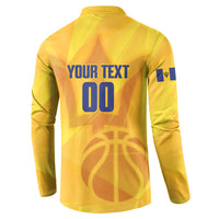 Barbados Basketball Custom Button Sweatshirt Barbadian Trident Yellow Version