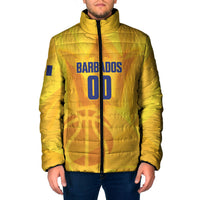 Barbados Basketball Custom Padded Jacket Barbadian Trident Yellow Version