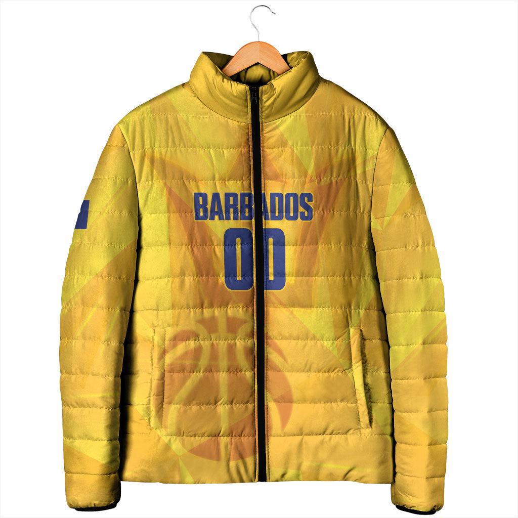Barbados Basketball Custom Padded Jacket Barbadian Trident Yellow Version