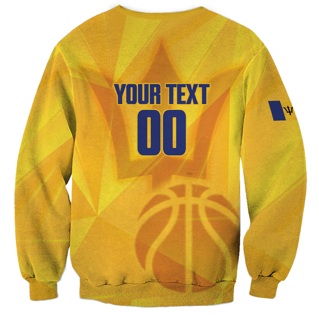 Barbados Basketball Custom Sweatshirt Barbadian Trident Yellow Version