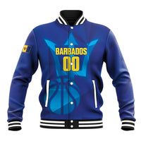 Barbados Basketball Custom Baseball Jacket Barbadian Trident Blue Version