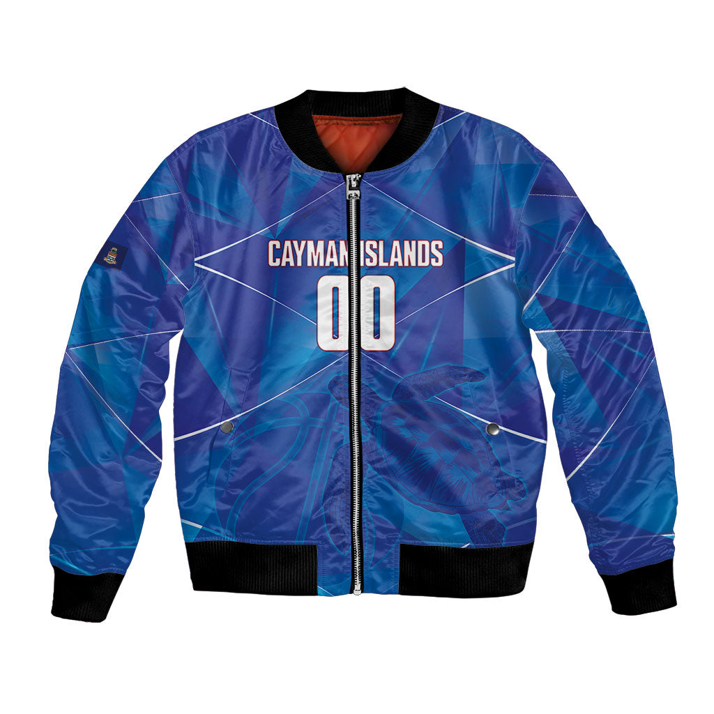 Cayman Islands Basketball Custom Bomber Jacket Sea Turtle Sporty Style