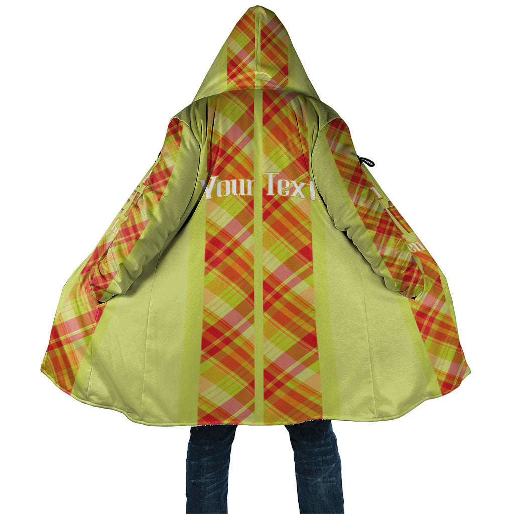 Personalized Bon Fete Kweyol Sent Lisi Cloak Saint Lucia Creole Day Madras Motifs Yellow