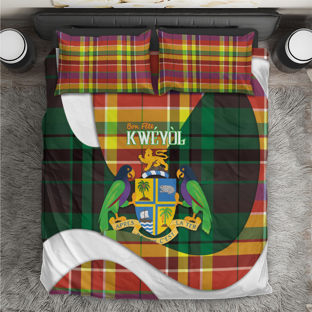 Bon Fete Kweyol Dominica Bedding Set Creole Day Coat Of Arms Madras Motifs