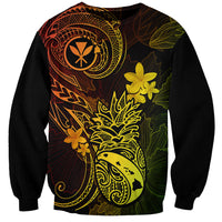 Unisex crewneck sweatshirt with colorful Polynesian tropical graphic on front