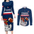 France Rugby Couples Matching Long Sleeve Bodycon Dress and Long Sleeve Button Shirts World Cup Allez Les Bleus 2023 Mascot - Wonder Print Shop