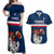 France Rugby Couples Matching Off Shoulder Maxi Dress and Hawaiian Shirt World Cup Allez Les Bleus 2023 Mascot - Wonder Print Shop